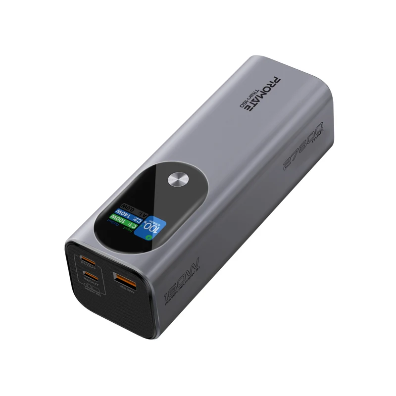 Promate Titan-160 Multi-Port PD 3.1 Power Bank with TFT LCD Screen